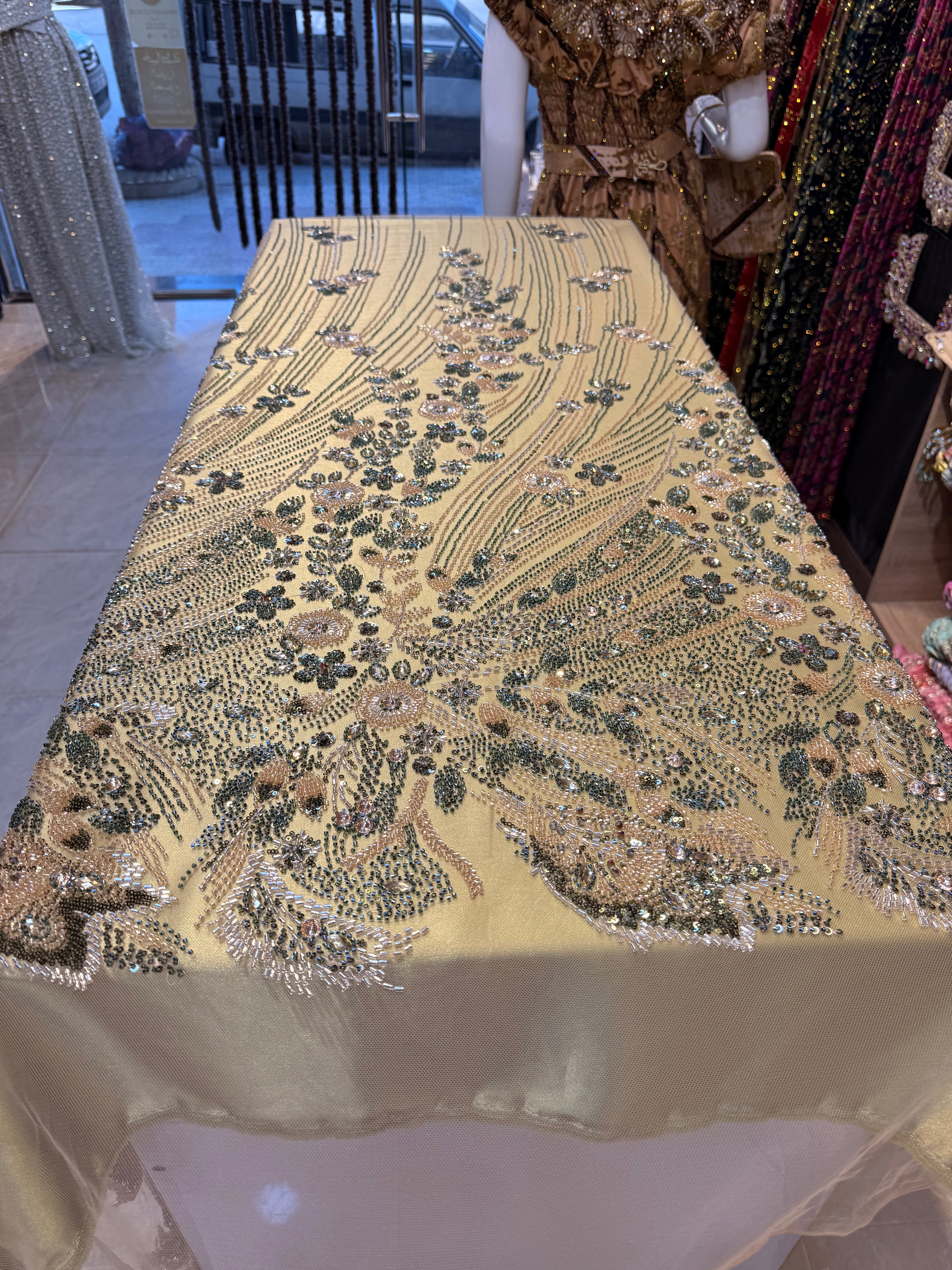 TULLE TRAVAILLE WARDA VERT KAKI